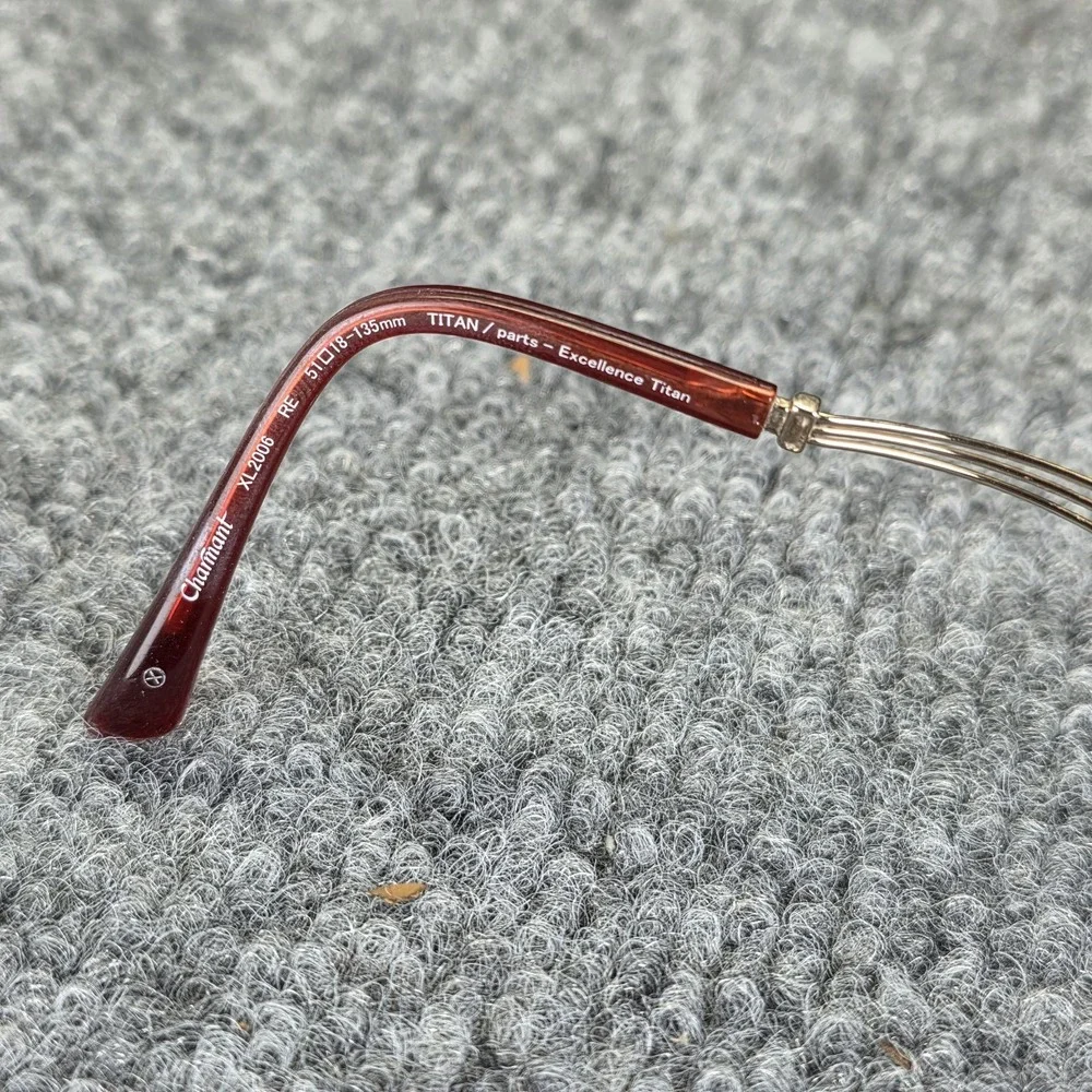 CHARMANT Eyeglass Frames Titanium Line Art XL 2006 Silver 51-18-135